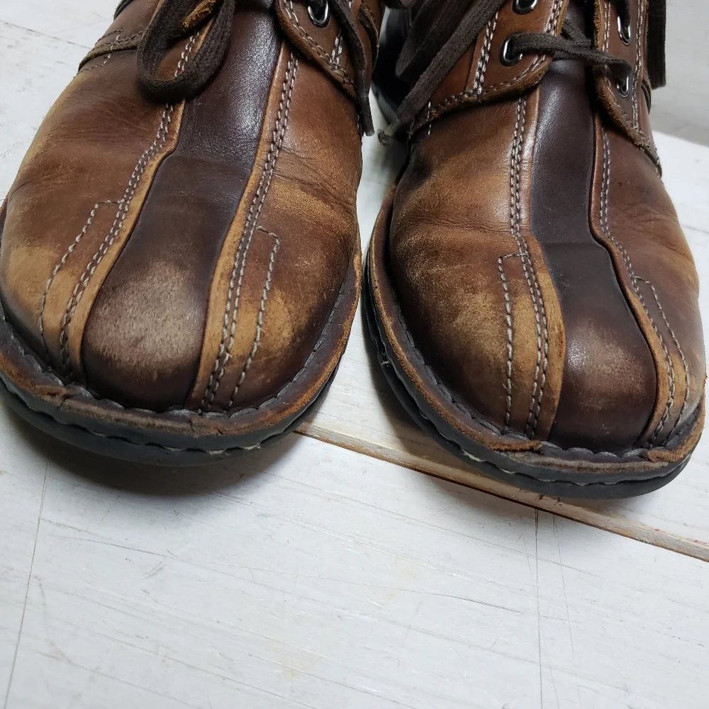 Clarks leather oxford two tone brown shoes ~ mens size 10